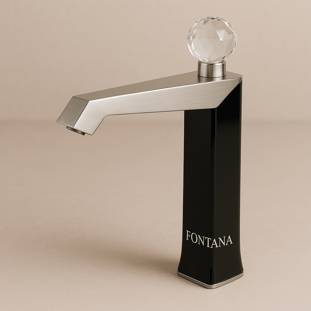 Cast brass automatic faucet with soft satin metallic finish